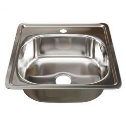Мойка нерж врезная 480 х 480 х 160мм 0,6 выпуск 3 1/2"  MIXLINE