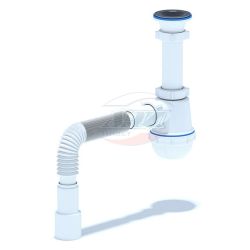 Сифон 40  АНИПЛАСТ нерж. с гофрой 40х40-50