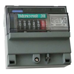 Счетчик электрич 1-фаз  однотариф  5-60А  МЕРКУРИЙ 201.5 (на DIN-рейку)