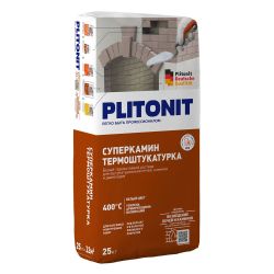 Штукатурка термостойкая  для отделки печей и каминов Белая 25,0кг PLITONIT СуперКамин (уценка)