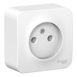 Розетка 1-ая о/п б/з изол.пластина  SCHNEIDER ELECTRIC BLANCA Белый