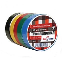 Изолента ПВХ 15мм х 10м 5 цветов  KLEBEBANDER          