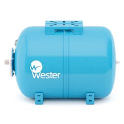 Бак расширительный для ГВС и ХВС горизонтальный   50л синий  WESTER