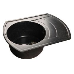 Мойка иск мрамор накладная 645 х 490 х 200мм черный RONDO  GRANFEST