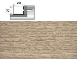 Порог угловой внутренний  1,35 * 20мм дуб беленый 087  ЛУКА