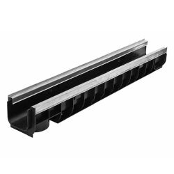 Лоток водоотводный пластиковый D100 ЛВ-10.14,5.10 -ПУ  Gidrolica Standart