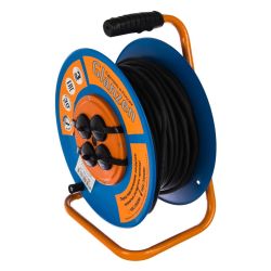 Удлинитель 4 местный 30 метров на мет. стойке 16А, с/з (КГ 3х1,5)  GLANZEN