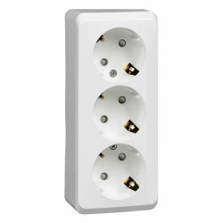 Розетка 3-ая о/п с/з SCHNEIDER ELECTRIC Этюд белый