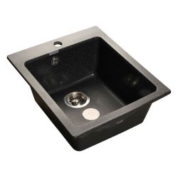 Мойка иск мрамор накладная 430 х 510 х 200мм черный PRACTIK  GRANFEST