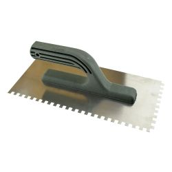 Гладилка нерж с пласт. ручкой 280х130мм, зуб   6х  6мм  ЧЕГЛОК
