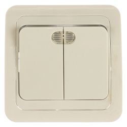 Выключатель 2-ой с/п с подсветкой UNIVersal Валери белый