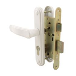 Замок врезной с ручками ЗВ - 4 - 3 - 03 цилиндр, белый  ЗЕНИТ-ХИММАШ Дмитровоград