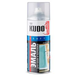 Эмаль алкидная аэрозоль белая для реставрации ванн  520мл  KUDO