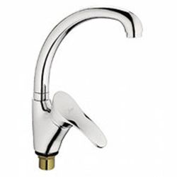 Смеситель для кухни 40 карт.  LEDEME  с бок. ручкой, литой излив, на гайке