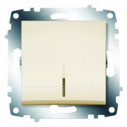 Выключатель 1-ый с/п с подсветкой  ABB COSMO  Бежевый