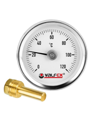 Термометр биметаллический D   63 зад.подкл. (0...+120*C) L  40  VALFEX