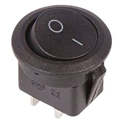 Выключатель клавишный круглый 250V 6А (2с) ON-OFF черный REXANT