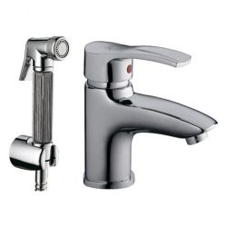 Смеситель для умывальника 40 карт.  LEDEME  гигиеническая лейка