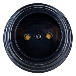 Розетка 1-ая о/п б/з Bylectrica Ретро черный