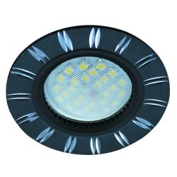 Светильник точечный MR16 GU5.3 литой черный/алюм. ECOLA