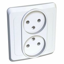 Розетка 2-ая с/п б/з SCHNEIDER ELECTRIC Этюд белый