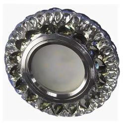 Светильник точечный MR16 GU5.3 30/95мм "КРИСТАЛЛ" черный/хром  ECOLA