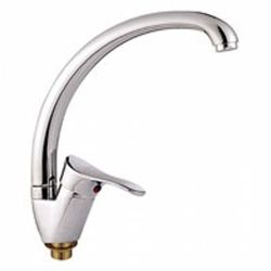 Смеситель для кухни 35 карт.  LEDEME  с бок. ручкой, литой излив