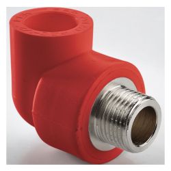 Уголок   25 -  1/2" НР PPR красный  РВК AntiFire