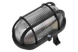 Светильник ПСХ 60 пластик основание, черный с решеткой  ЕВРО