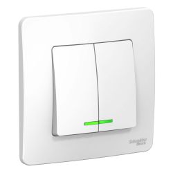 Выключатель 2-ый с/п с подсветкой  SCHNEIDER ELECTRIC BLANCA Белый