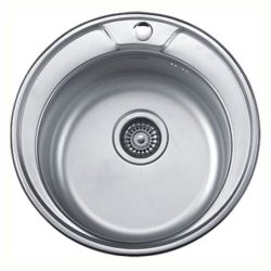 Мойка нерж врезная 490 х 180мм 0,8 круглая выпуск 3 1/2"  LEDEME