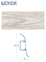 Плинтус LEXIDA 55х2200мм Дуб айсберг