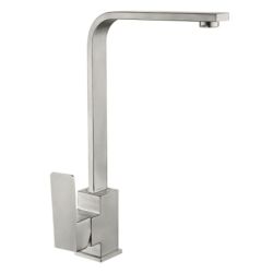 Смеситель для кухни 35 карт.  LEDEME  с бок. ручкой, нерж, сатин