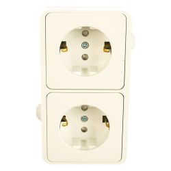 Розетка 2-ая о/п с/з IP44 AQUA  IN HOME