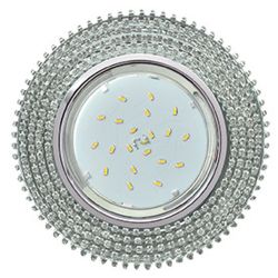 Светильник GX53 H4 220V 38*133 СТРАЗЫ круг хром/зеркало/хром  ECOLA