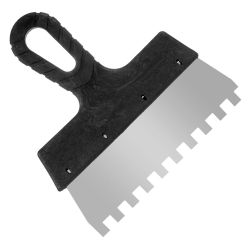 Шпатель нерж зубчатый 200мм, зуб 10х10мм  РемоКолор Проф