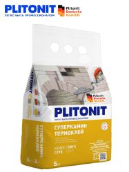 Клей плиточный  5,0кг  PLITONIT Суперкамин Термоклей для облицовки печей и каминов