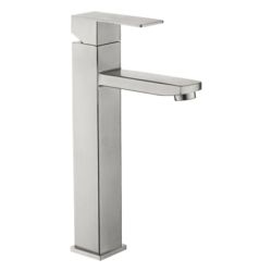 Смеситель для умывальника 35 карт.  LEDEME на гайке, нерж, сатин