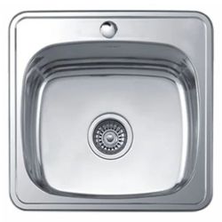 Мойка нерж врезная 380 х 380 х 160мм 0,8 выпуск 3 1/2"  LEDEME