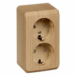 Розетка 2-ая о/п с/з з/ш SCHNEIDER ELECTRIC Этюд сосна