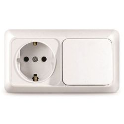 Блок о/п (розетка с/з, 1-ый выключатель) 