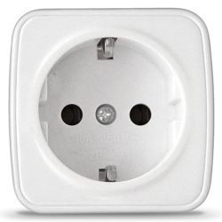 Розетка 1-ая о/п с/з  ЭЛЕКТРА белый  СОЮЗ 