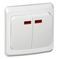 Выключатель 2-ой с/п с подсветкой SCHNEIDER ELECTRIC Этюд белый