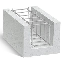 Блок газобетонный  625х400х250 /D500  БИКТОН / U-блок