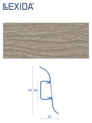 Плинтус LEXIDA 55х2200мм Ясень серый