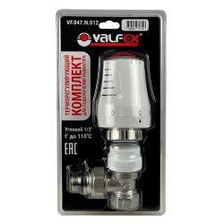 Клапан термостатический 1/2" угловой с термоголовкой  VALFEX