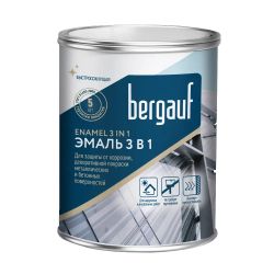 Грунт-эмаль по металлу и бетону белая 3 в 1 Bergauf ENAMEL 0,8л 