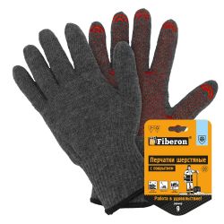 Перчатки вязаные шерстяные с точкой  FIBERON