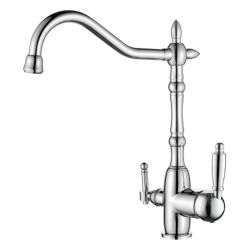 Смеситель для кухни 35 карт.  LEDEME  с бок. ручкой, вых для питьевой воды