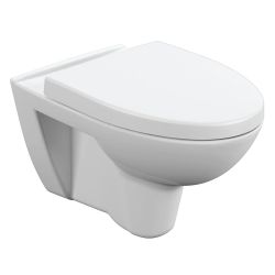 Унитаз подвесной белый PARVA безободковый, сиденье дюропласт, микролифт 345х365х510  CERSANIT